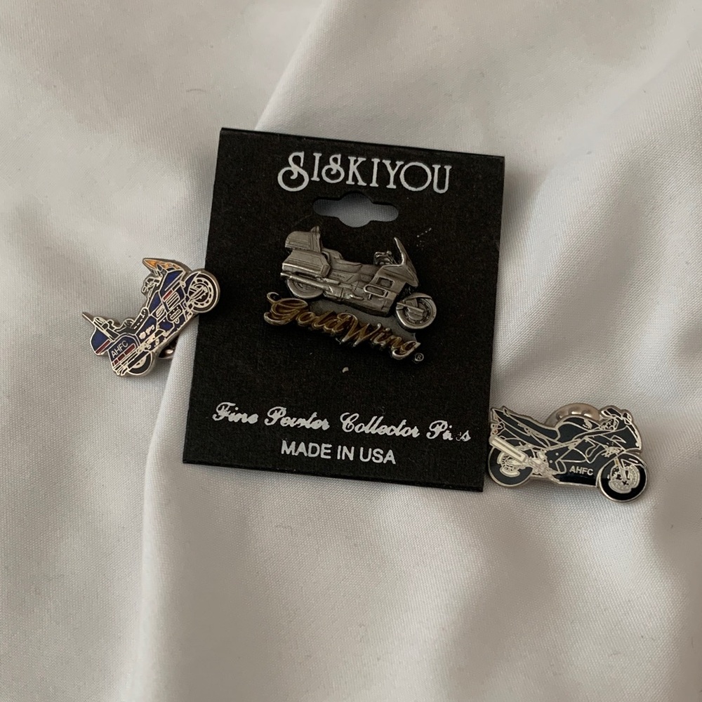 NWT Siskiyou & AHFC Honda Motorcycle Collectors Pin Bundle of 3 Set